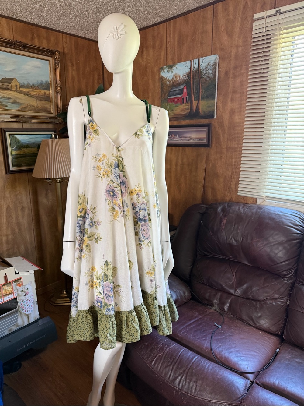 Upcycled Boho Handmade Floral Dress